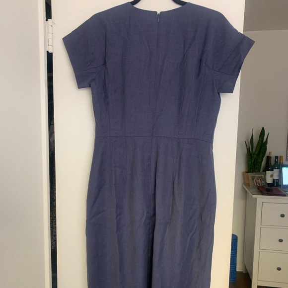 Ann Taylor Short Sleeve Sheath Dress / Seaside Blue - Picture 3 of 4